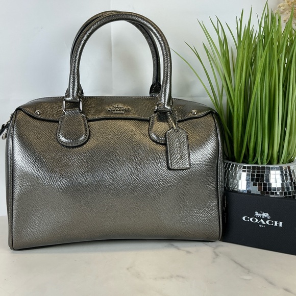 COACH F56125 GRAY SILVER METALLIC BENNETT LEATHER HAND BAG HOLIDAYS NEW YEAR